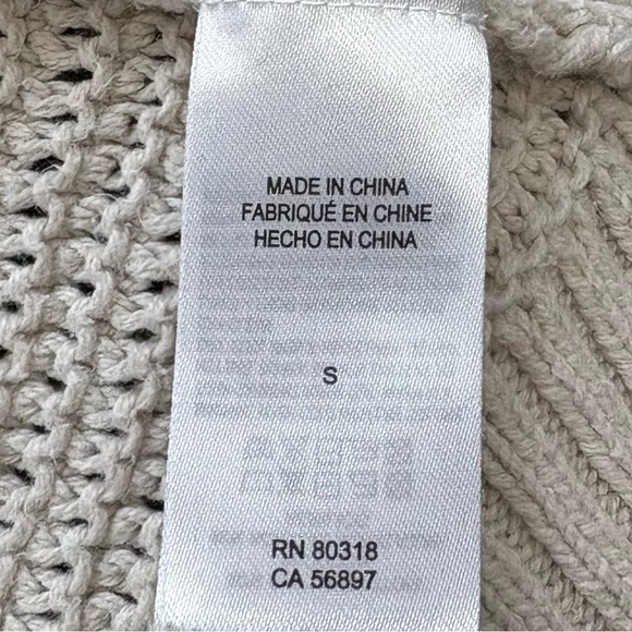 LUCKY BRAND Textured Hoodie in Straw Heat Knit Beige Small - Picture 5 of 10